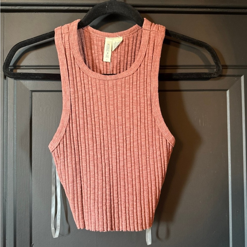 Sky & Sparrow Ribbed Crop Top sz medium
